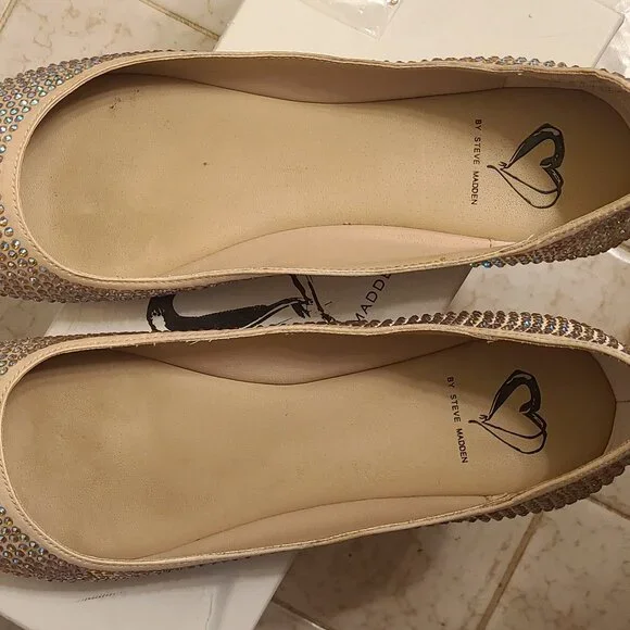 Steve Madden Rhinestone Flats (Very low heel) I-Dreemy Blush Mult Size 9.5 - Picture 5 of 16